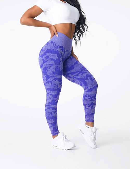 NVGTN Camo Seamless Leggings Blå | LRXQST-760