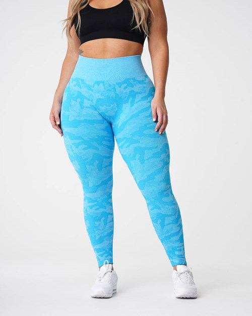 NVGTN Camo Seamless Leggings Caribbean | DEAMPK-957