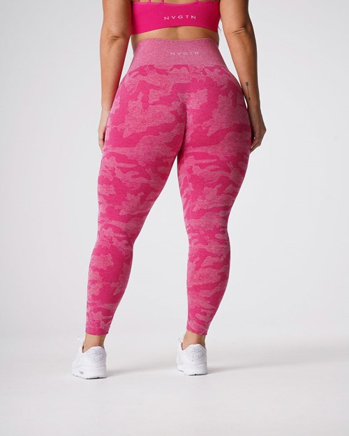 NVGTN Camo Seamless Leggings Fuchsia | JXCFDE-604
