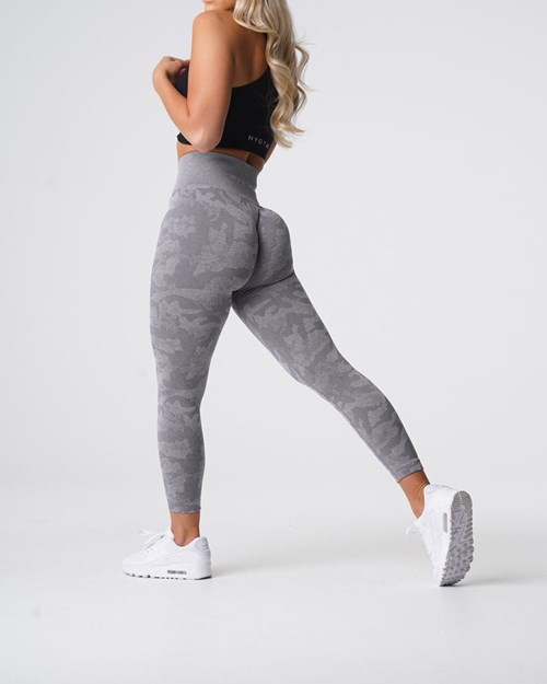 NVGTN Camo Seamless Leggings Grå | VLDYQT-896