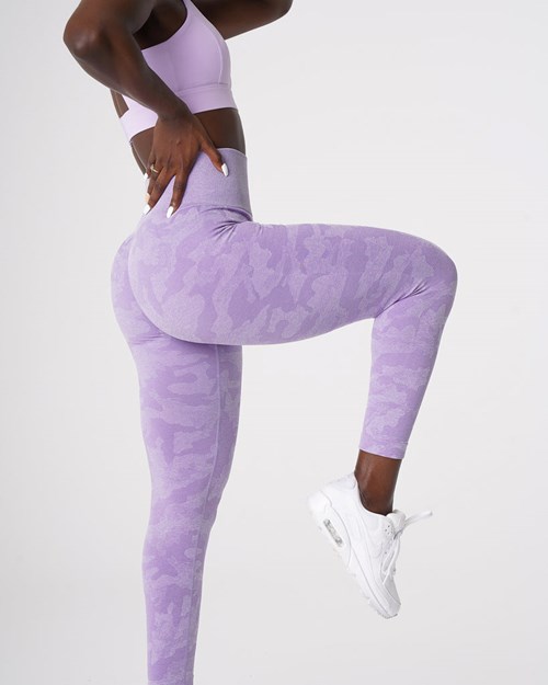NVGTN Camo Seamless Leggings Lilac | QTSEAM-654