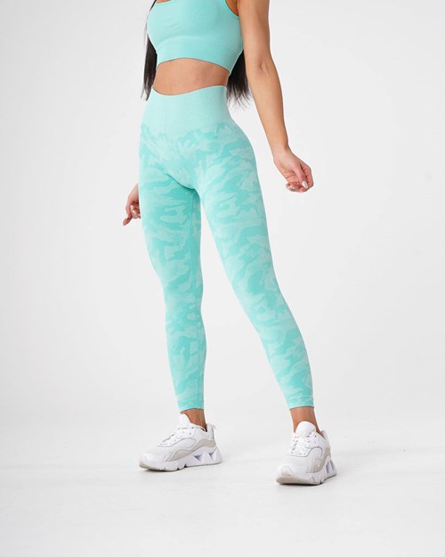 NVGTN Camo Seamless Leggings Mint | ZDVFSY-120