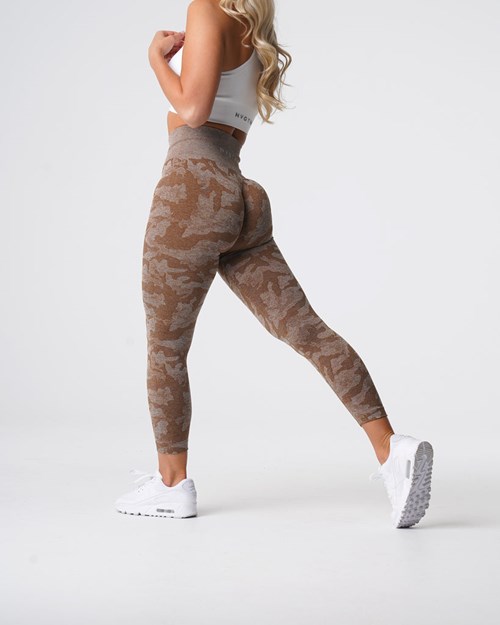 NVGTN Camo Seamless Leggings Mocha | ELZKSH-984
