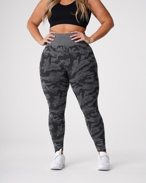 NVGTN Camo Seamless Leggings Svarte | QFJTXE-578