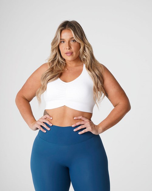 NVGTN Cinched Seamless Bra Hvite | IQJRAV-561
