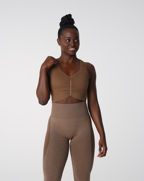 NVGTN Cinched Seamless Bra Mocha | DGFCRZ-710