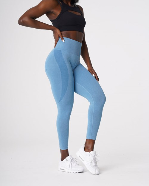 NVGTN Contour Seamless Leggings Blå | MVNGLT-785