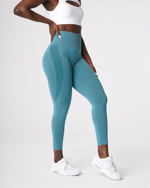 NVGTN Contour Seamless Leggings Teal | EPNWVB-407