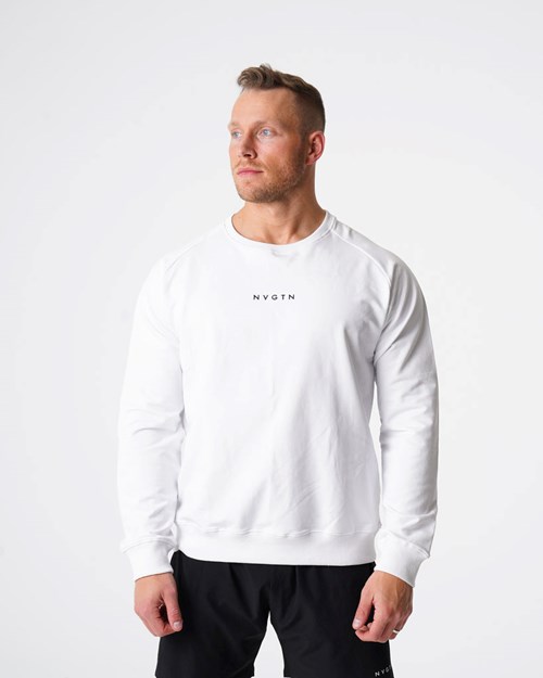 NVGTN Crew Neck Sweatshirt Hvite | WJGBZQ-952