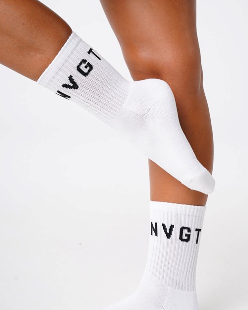 NVGTN Crew Socks Hvite | LBUYMX-140