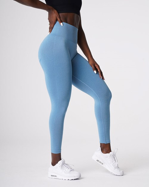 NVGTN Curve Seamless Leggings Blå | FVARJM-150