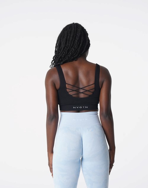 NVGTN Desire Ribbet Seamless Bra Svarte | GSWMDV-879