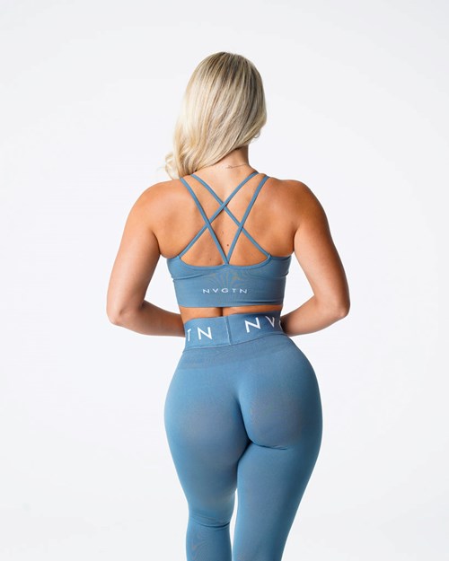 NVGTN Flourish Seamless Bra Blå | QKXSUZ-849
