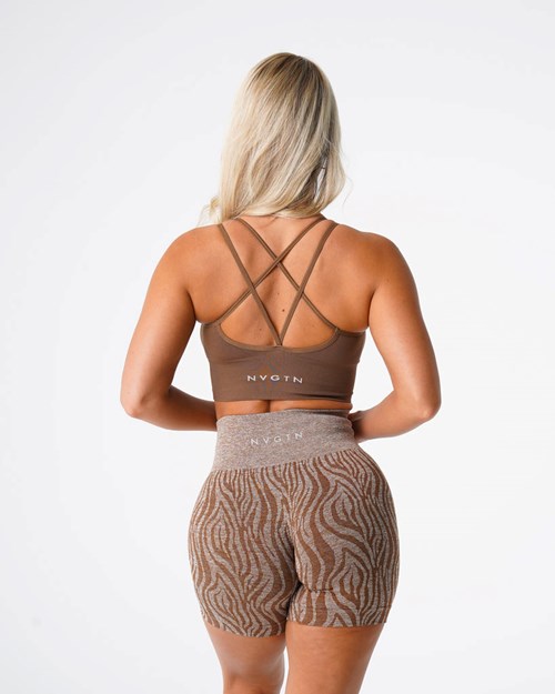 NVGTN Flourish Seamless Bra Mocha | ONHGPY-164