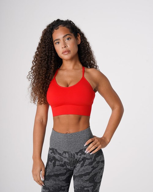 NVGTN Flourish Seamless Bra Scarlet | YGNQRL-647