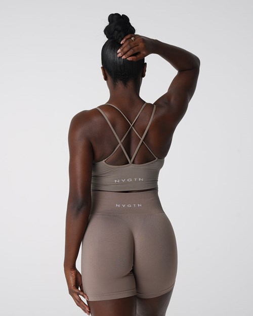 NVGTN Flourish Seamless Bra Taupe | LSBKTU-839