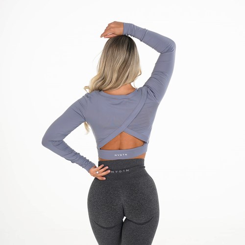 NVGTN Form Long Sleeve Crop Blå | EJYMWD-510