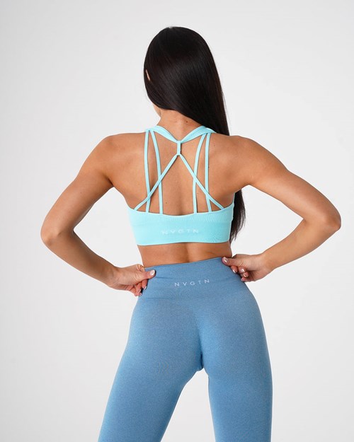 NVGTN Galaxy Ribbet Seamless Bra Aqua | RKVBUY-230