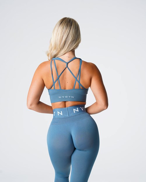 NVGTN Galaxy Ribbet Seamless Bra Blå | PIMOJV-084