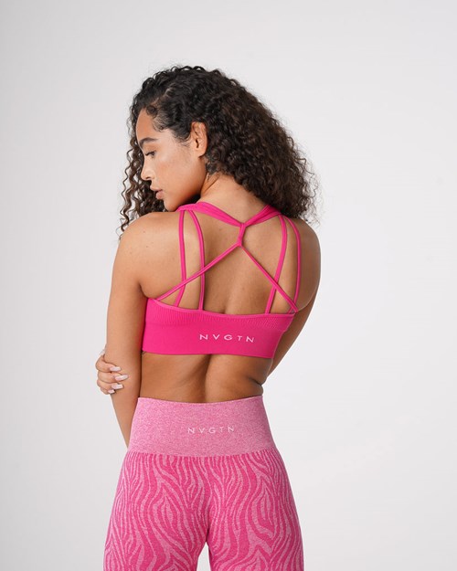 NVGTN Galaxy Ribbet Seamless Bra Fuchsia | GFHUEB-456