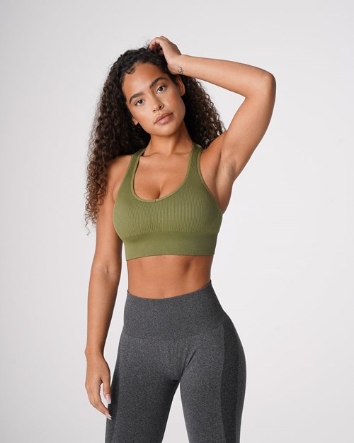 NVGTN Galaxy Ribbet Seamless Bra Khaki Grønn | TGYRSL-368
