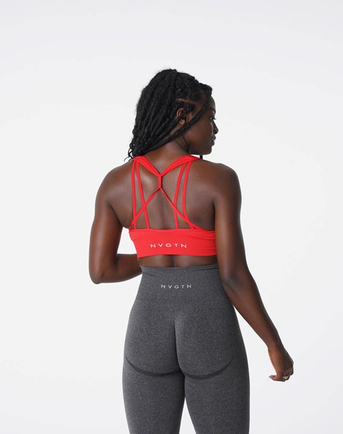 NVGTN Galaxy Ribbet Seamless Bra Scarlet | NDPHXT-069