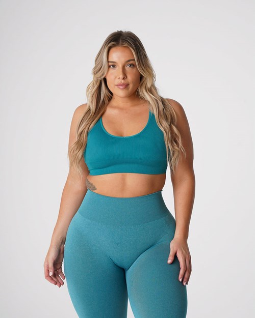 NVGTN Galaxy Ribbet Seamless Bra Teal | BPEJVY-562