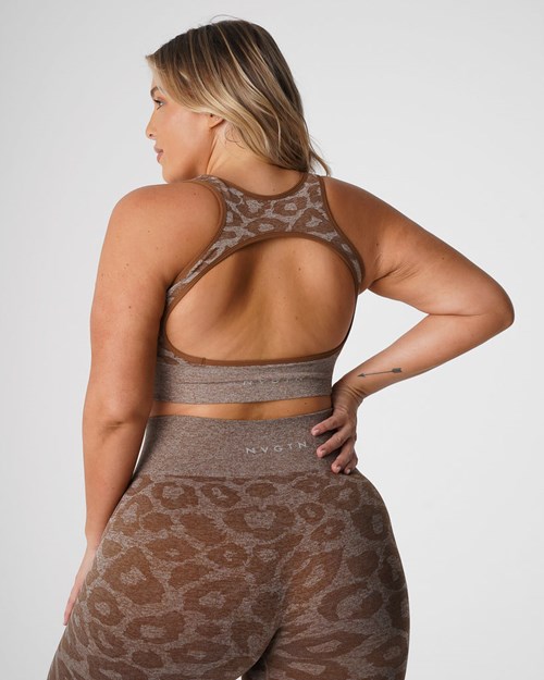 NVGTN Leopard Eclipse Seamless Bra Mocha | OMPKVG-078