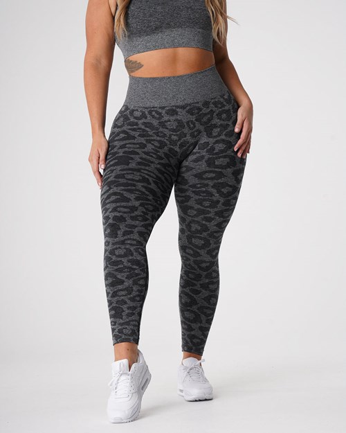 NVGTN Leopard Seamless Leggings Svarte | WHUAZT-576