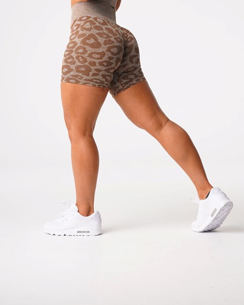NVGTN Leopard Seamless Shorts Mocha | XVMNPH-195