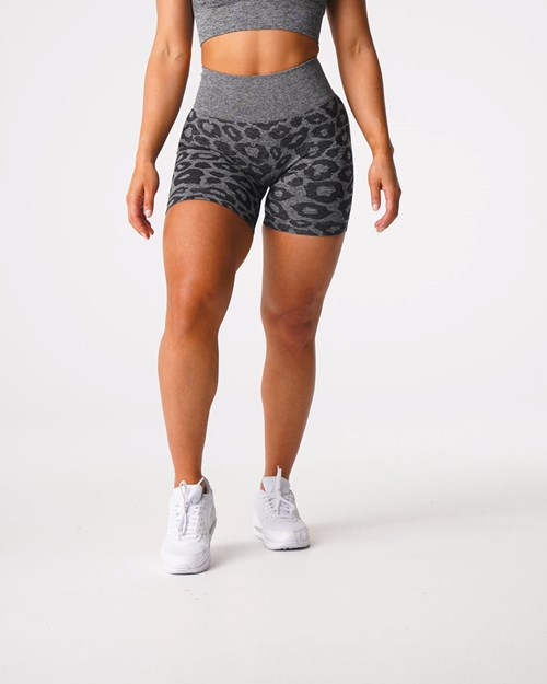NVGTN Leopard Seamless Shorts Svarte | EWGXCT-790