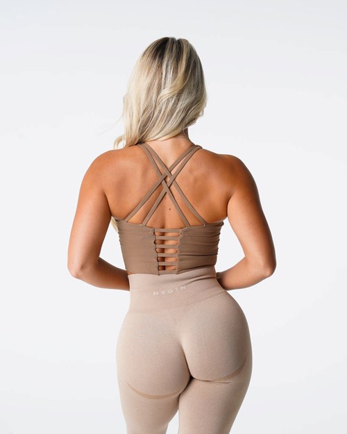 NVGTN Matrix Bra Top Mocha | ULCQYT-195