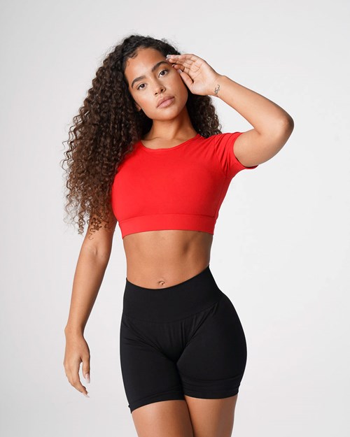 NVGTN Open Back Tee Scarlet | GDQOSE-943