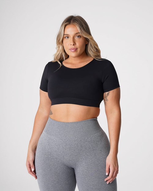 NVGTN Open Back Tee Svarte | YJRQDG-361