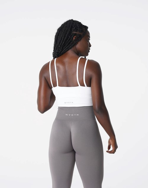 NVGTN Poise Bra Top Hvite | CPZQUJ-752