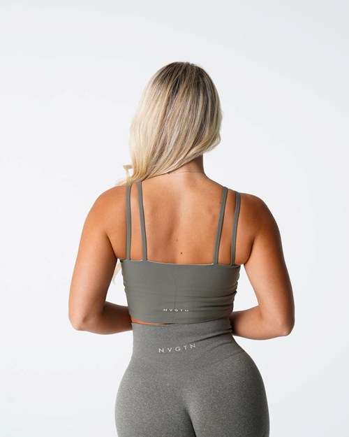 NVGTN Poise Bra Top Khaki Grønn | CUDJVK-359
