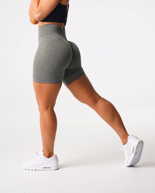 NVGTN Scrunch Seamless Shorts Khaki Grønn | UCWKLS-372