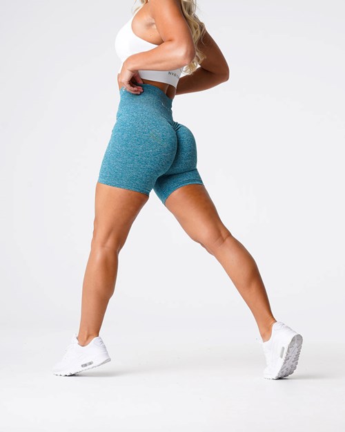 NVGTN Scrunch Seamless Shorts Teal | SENYOB-241
