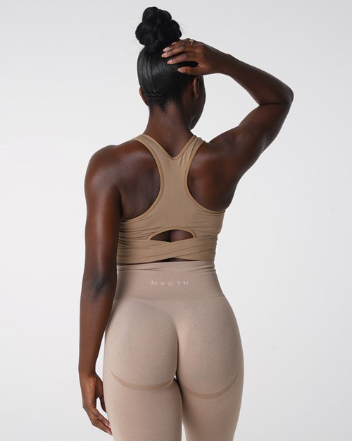 NVGTN Sculpt Seamless Bra Top Beige | XKLWRC-028