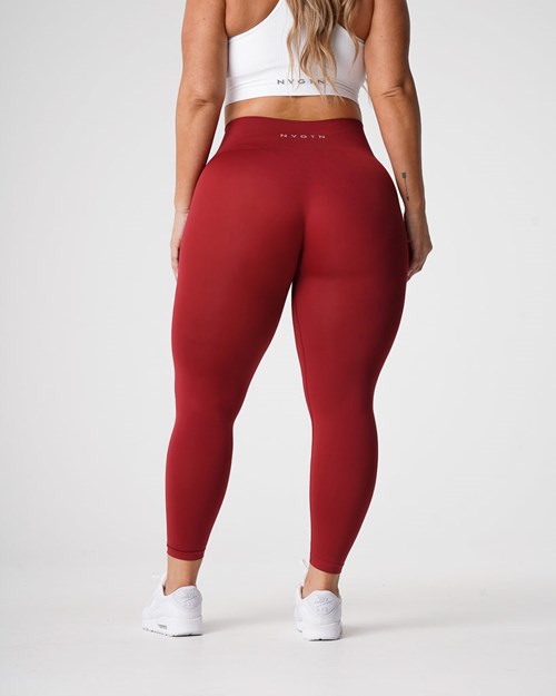 NVGTN Solid Seamless Leggings Carmine | DYKCAN-042