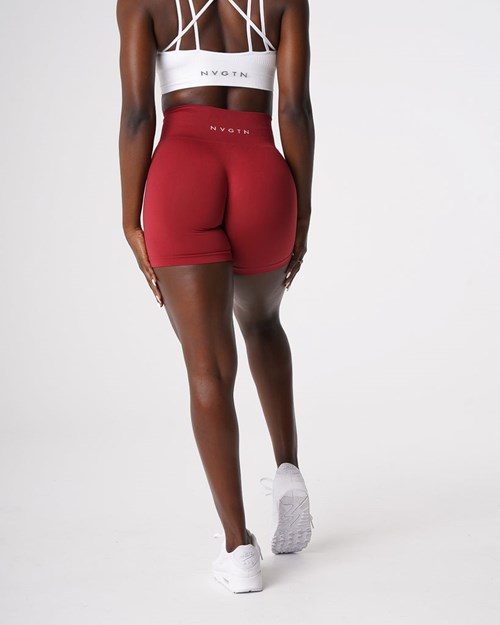 NVGTN Solid Seamless Shorts Carmine | WIUSNY-314