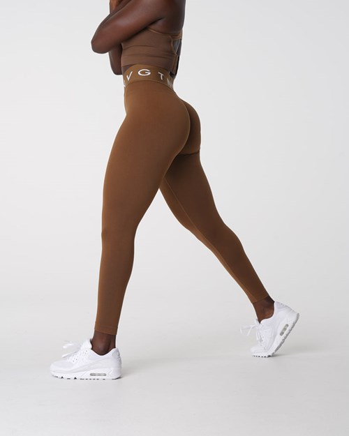 NVGTN Sports Seamless Leggings Mocha | LDTEKZ-389