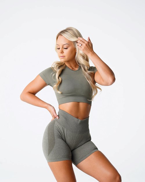 NVGTN Vortex Seamless Bra Top Khaki Grønn | PHOBQE-156