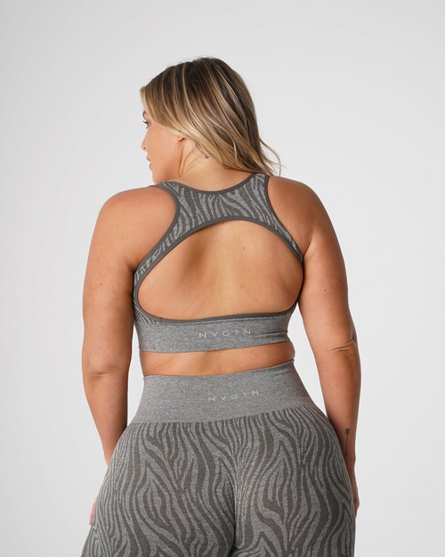 NVGTN Zebra Eclipse Seamless Bra Khaki Grønn | WQTDZC-396