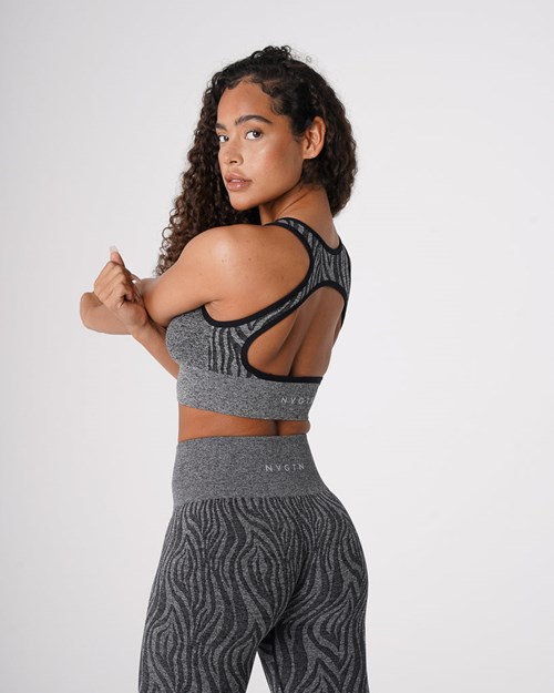 NVGTN Zebra Eclipse Seamless Bra Svarte | DEHOIB-516