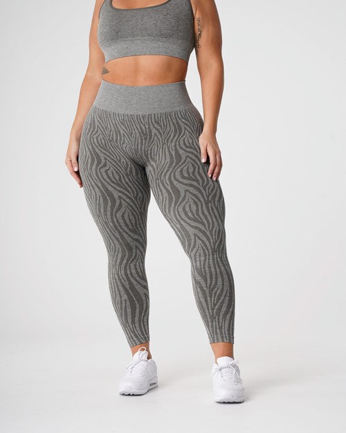 NVGTN Zebra Seamless Leggings Khaki Grønn | DIHLCV-175