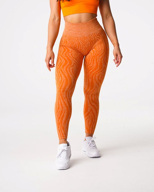 NVGTN Zebra Seamless Leggings Oransje | RBVCFH-593
